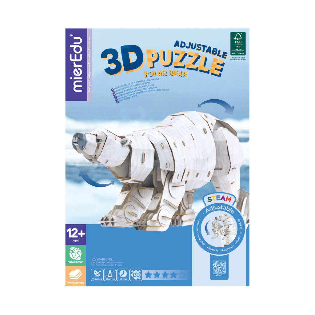 mierEdu Adjustable ECO 3D Puzzles - Arctic Animals