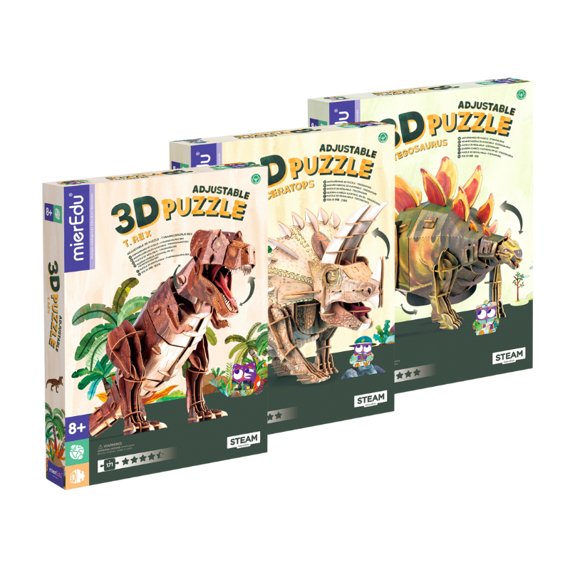 mierEdu Adjustable ECO 3D Puzzles - Dino Theme